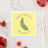 Niedlicher Zucchini-Happy-Cartoon Serviette (Beispiel)
