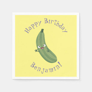 Niedlicher Zucchini-Happy-Cartoon Serviette