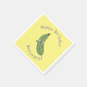 Niedlicher Zucchini-Happy-Cartoon Serviette (Ecke)