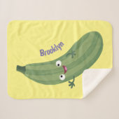 Niedlicher Zucchini-Happy-Cartoon Sherpadecke (Vorderseite (Horizontal))