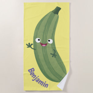 Niedlicher Zucchini-Happy-Cartoon Strandtuch