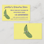 Niedlicher Zucchini-Happy-Cartoon Visitenkarte (Vorne/Hinten)