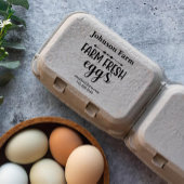 Niedlicher Zuchtbetrieb Frischeier Karton mit Name Gummistempel