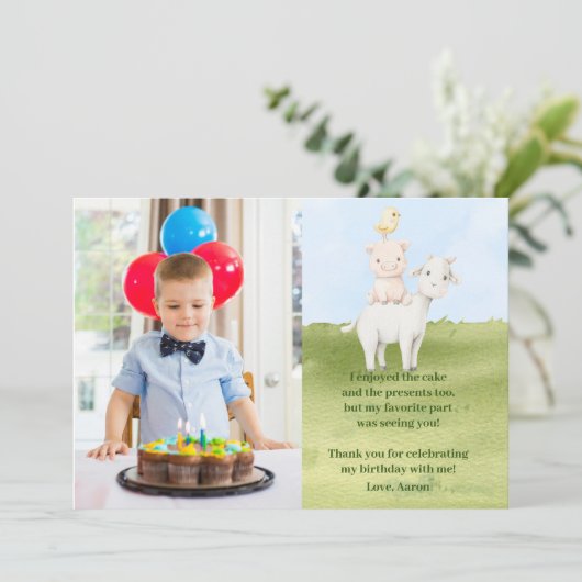 Niedlicher Zuchttierbarnyard danke Karte (Stehend Vorderseite)