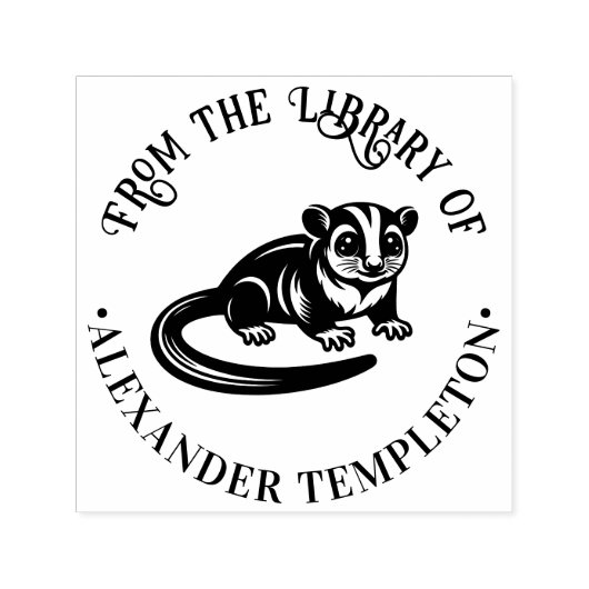 Niedlicher Zucker-Glider-Bibliothek Buchname #1P Permastempel (Design)