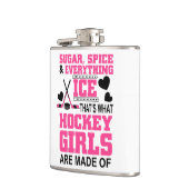 niedlicher Zucker und Gewürzmädchen Eishockey Flachmann (Links)