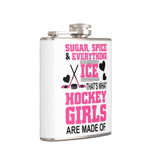 niedlicher Zucker und Gewürzmädchen Eishockey Flachmann (Rechts)