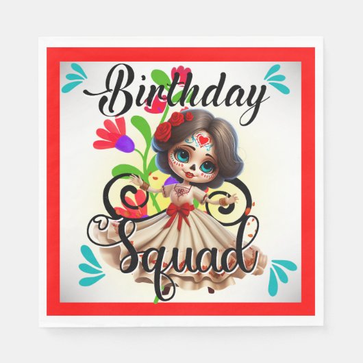 Niedlicher Zuckerhut Geburtstag Serviette (Vorderseite)