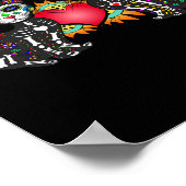 Niedlicher Zuckerkatze Duo Herz Mexican Dia De Los Poster (Ecke)