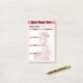 Niedlicher Zuckerkull-Tagesmahlplan Post-it Klebezettel (Auf Schreibtisch)