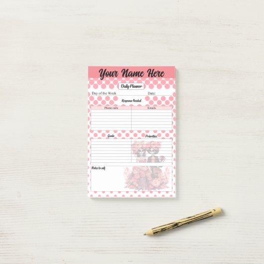 Niedlicher Zuckerkuller Post-it Klebezettel (Auf Schreibtisch)