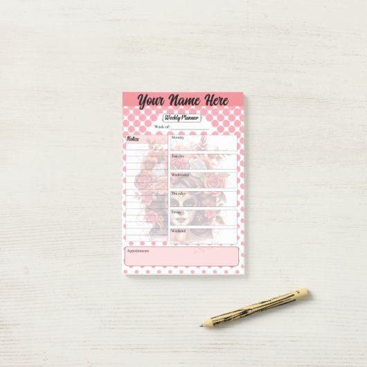 Niedlicher Zuckerkulpanner Post-it Klebezettel (Auf Schreibtisch)