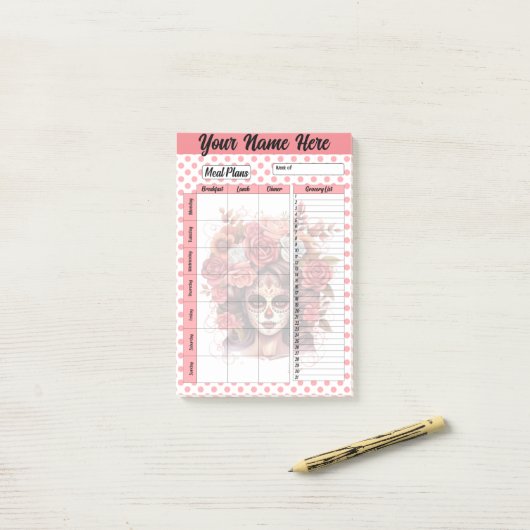 Niedlicher Zuckerkulturplan Post-it Klebezettel (Auf Schreibtisch)