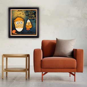 Niedlicher Zuckermais und scharfe Halloween Poster