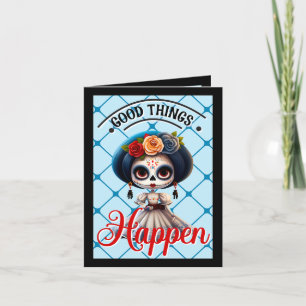 Niedlicher Zuckerschädel Dankeskarte