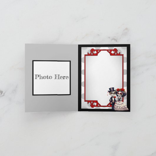 Niedlicher Zuckerschädel Dankeskarte (Innenseite)