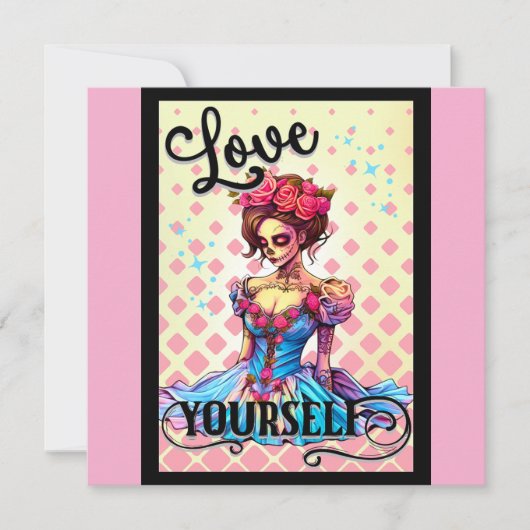 Niedlicher Zuckerschädel Feiertagskarte (Vorderseite)