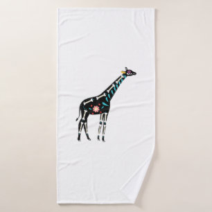 Niedlicher Zuckerschädel mexikanische Giraffe Hall Badehandtuch