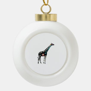 Niedlicher Zuckerschädel mexikanische Giraffe Hall Keramik Kugel-Ornament