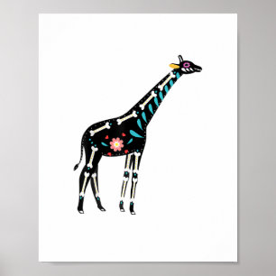 Niedlicher Zuckerschädel mexikanische Giraffe Hall Poster