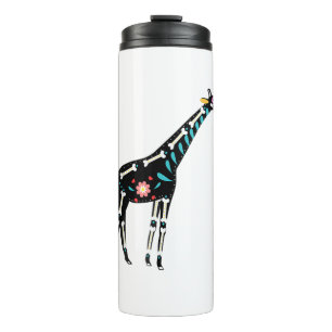 Niedlicher Zuckerschädel mexikanische Giraffe Hall Thermosbecher