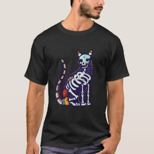 Niedlicher Zuckerschädel mexikanische Katze Hallow T-Shirt