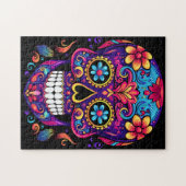 Niedlicher Zuckerschädel Puzzle (Horizontal)