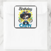 Niedlicher Zuckerschädel Quadratischer Aufkleber (Tasche)