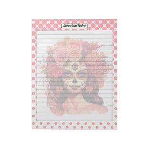 Niedlicher Zuckerschädel Wichtige Hinweise Notizblock