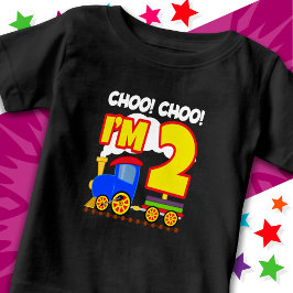 Niedlicher Zug farbenfroh 2. Geburtstag Choo I m 2 Baby T-shirt