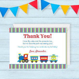 Niedlicher Zug Geburtstag Danke Karte