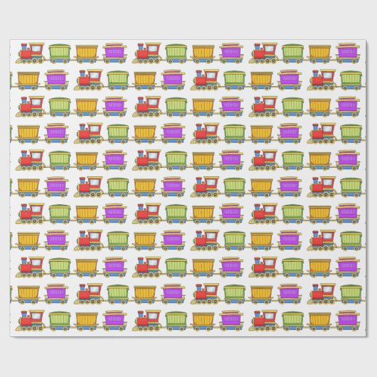 Niedlicher Zug Geschenkpapier (Flach)