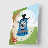 Niedlicher Zug Quadratische Wanduhr (Winkel)