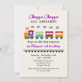 Niedlicher Zug zum Geburtstag Einladung (Vorderseite)