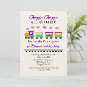 Niedlicher Zug zum Geburtstag Einladung (Stehend Vorderseite)