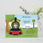 Niedlicher ZugGeburtstag Einladung (Stehend Vorderseite)