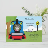 Niedlicher ZugGeburtstag Einladung (Stehend Vorderseite)
