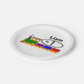 Niedlicher Zugjunge zum 1. Geburtstag Pappteller (Schrägansicht)