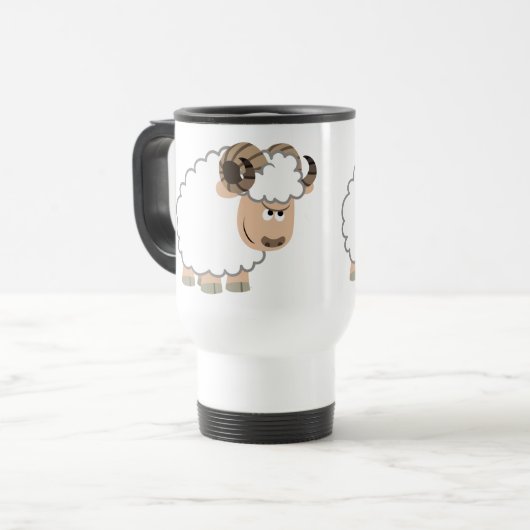 Niedlicher zuversichtlicher Cartoon Ram Tasse (Vorderseite Links)