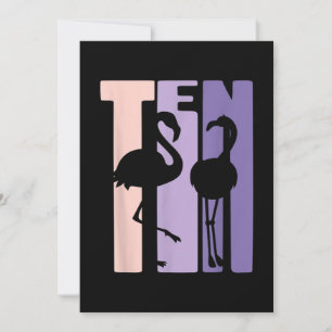 Niedliches 10. Geburtstagsgeschenk I Flamingo I 10 Feiertagskarte