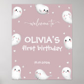 Niedliches 1 Halloween Begrüßungszeichen Poster (Vorne)