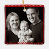 Niedliches 1. Ugly Sweater Christmas Baby Neu verh Keramikornament (Vorderseite)