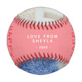 Niedliches 1. Vatertag Script 2 FotoCollage Baseball (Rückseite)