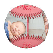 Niedliches 1. Vatertag Script 2 FotoCollage Baseball (Vorderseite)