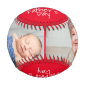 Niedliches 1. Vatertag Script 2 FotoCollage Baseball (Vorderseite)