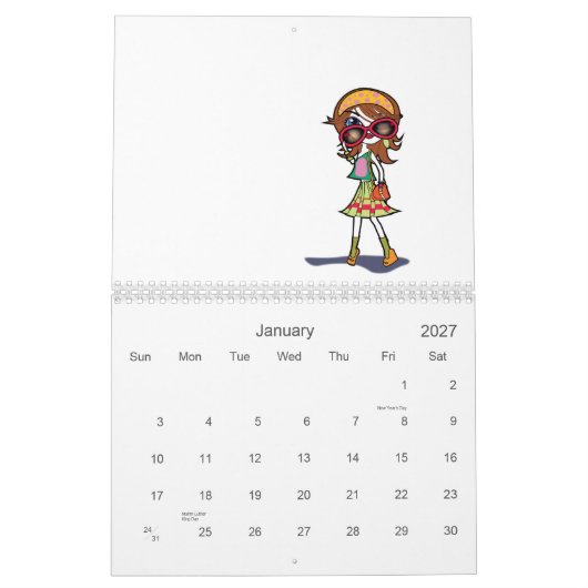Niedliches 2012 kalender (Jan 2027)