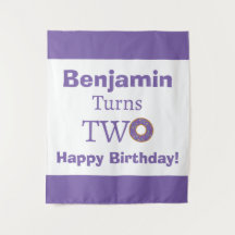 Niedliches 2. Geburtstag Donut Lila Weißes Party