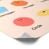 Niedliches 2D-Formen-Schullernen Poster (Ecke)