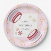 Niedliches 3d-Layred Dessert Artwork Girl Geburtst Pappteller (Vorderseite)