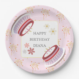 Niedliches 3d-Layred Dessert Artwork Girl Geburtst Pappteller